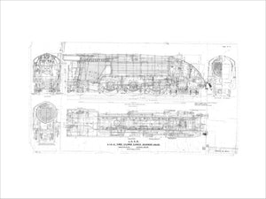 General arrangement drawing of LNER A4 class locomotives including 4468 Mallard. London and North Eastern Railway