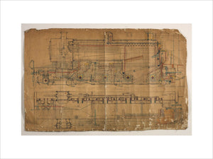 General arrangement of Somerset and Dorset Joint Railway 7F 2-8-0 locomotive, Midland Railway Derby works drawing