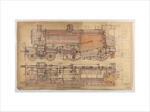 General arrangement of compound 4-4-0 locomotive, London Midland and Scottish Railway Derby works drawing 28-10983, 1928