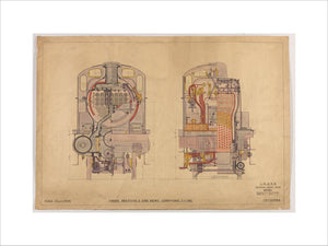 Cross sections of compound 4-4-0 locomotive, London Midland and Scottish Railway Derby works drawing 28-10983, 1928