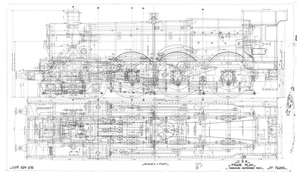 Frame plan of 4073 Castle class 4-6-0, Great Western Railway