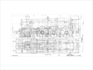Frame plan of 4073 Castle class 4-6-0, Great Western Railway