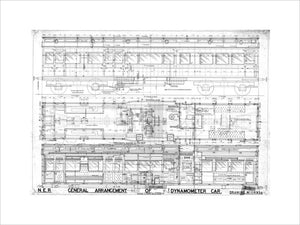 General arrangement of dynamometer car, North Eastern Railway (NER)