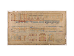General arrangement of composite first class dining carriage, Great Northern Railway Doncaster works drawing E123