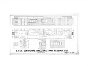 General arrangement of continental ambulance train pharmacy car