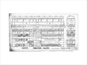 General arrangement of directors' saloon, Lancashire and Yorkshire Railway