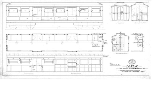 Drawing for three newspaper vans for Messers W. H. Smith & Sons, London and North Western Railway Wolverton works