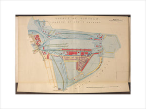 Plan of Grimsby Town and Docks including th Royal Dock, Union Dock, River Humber, fish docks, dry dock, coal jetties,