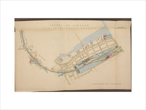 Plan of Grimsby town and docks showing, Grimsby Town station and Grimsby Dock station, Alexandra Dock, Tramway, engine