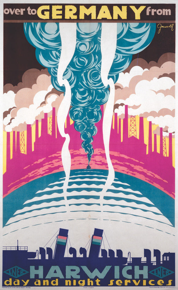 'Over to Germany from Harwich', LNER poster, 1923-1947.