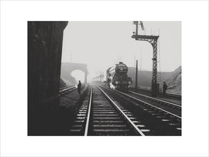 LNER 4472, Flying Scotsman by LNWR(?) overbridge, Sandy, circa 1933.