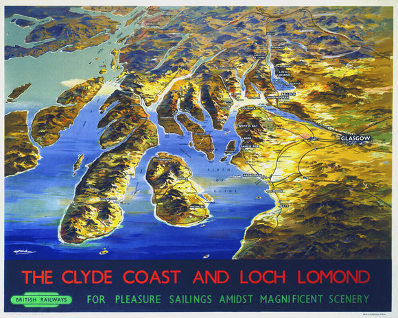 'The Clyde Coast and Loch Lomond', BR poster, 1955.