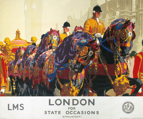 London for State Occasions', LMS poster, 1930s.