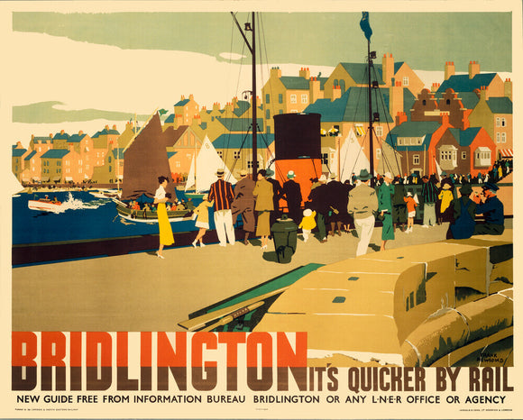 'Bridlington: It's Quicker by Rail', LNER poster, 1935.