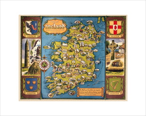 Map of Ireland, BR poster, c 1950s.