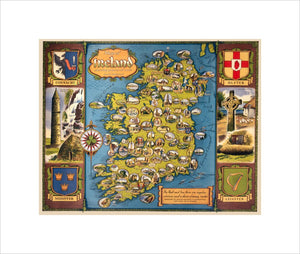 Map of Ireland, BR poster, c 1950s.