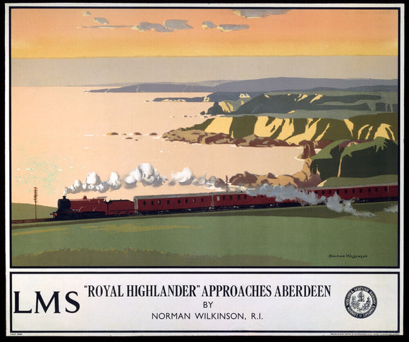 'Royal Highlander Approaches Aberdeen', LMS poster, 1923-1947.