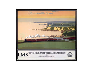 'Royal Highlander Approaches Aberdeen', LMS poster, 1923-1947.