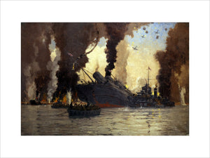 Sinking of the LMS steamer SS 'Scotia' off Dunkirk, France, 1940.