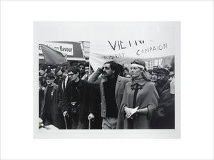 Vanessa Redgrave and Tariq Ali during an anti-Vietnam War demonstration in London, 27 October 1968