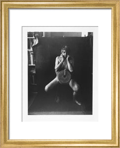 Photograph entitled 'Self Portrait with Mill Stone'