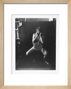 Photograph entitled 'Self Portrait with Mill Stone'