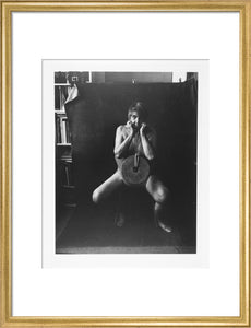 Photograph entitled 'Self Portrait with Mill Stone'