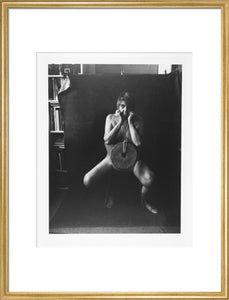 Photograph entitled 'Self Portrait with Mill Stone'