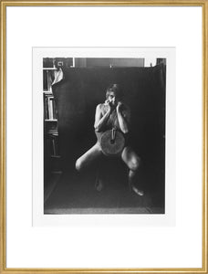 Photograph entitled 'Self Portrait with Mill Stone'
