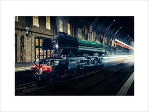 The iconic Flying Scotsman locomotive at the 170th Anniversary of the opening of Kings Cross Station in London, 14th October 2021