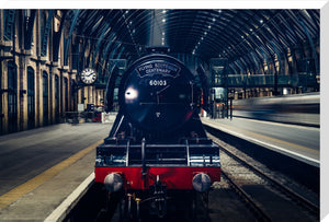 The iconic Flying Scotsman locomotive at the 170th Anniversary of the opening of Kings Cross Station in London, 14th October 2021