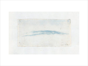 Cloud study by Luke Howard, c1803-1811: Dark cirrostratus. Blue wash, 12x20cm (recto); Pencil sketch of machine part
