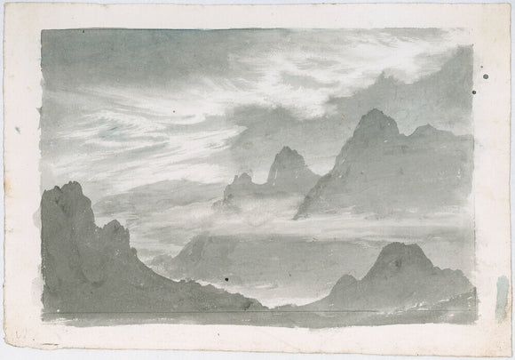 Layers of stratus, wreathing mountain slopes, c 1803-1811.