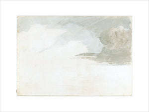 Cloud study by Luke Howard, c1803-1811: Cumulus and developing nimbus, preparatory to rain. Blue and grey wash.