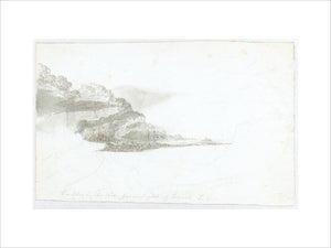 Cloud study by Luke Howard, c1803-1811: Partially finished rough sketch of landscape as in 1981-682/43.
