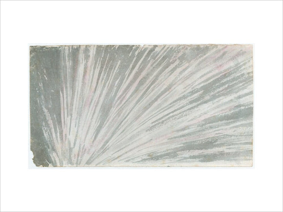 Cloud study by Luke Howard, c1803-1811: Cirrus in parallel receding lines; dome of the sky effect at horizon vanishing