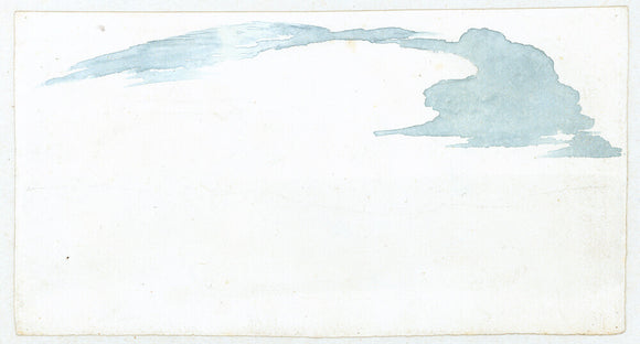 Cloud study by Luke Howard, c1803-1811: Stratus-like brush marks. Blue wash.