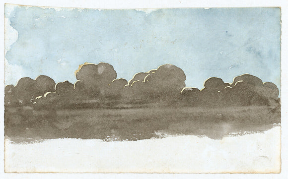 Cloud study by Luke Howard, c1803-1811: Bank of cumulus lit from behind by sun.