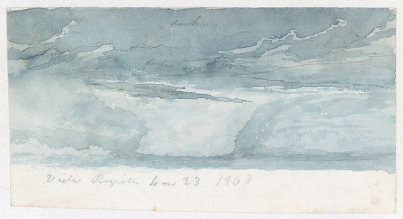 Cloud study by Luke Howard, 1808: Nimbus against light of sun, low in sky.