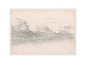 Cloud study by Luke Howard, c1803-1811: Stratus beneath cumulus. Pencil and grey wash.