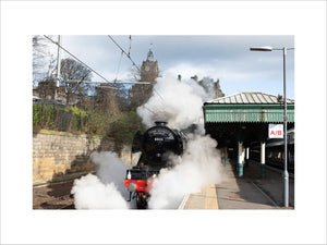 Flying Scotsman leaving Waverley Station, Edinburgh.