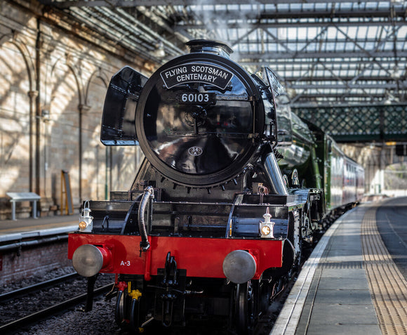 Flying Scotsman at Waverley Station, Edinburgh to celebrate the centenary.