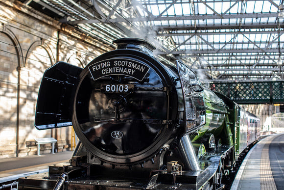 Flying Scotsman at Waverley Station, Edinburgh to celebrate the centenary.