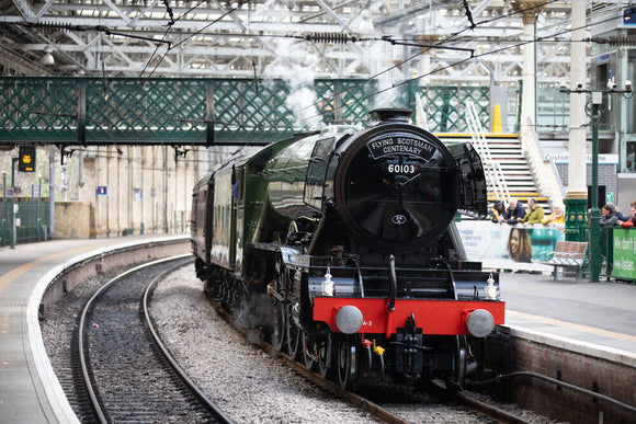 Flying Scotsman at Waverley Station, Edinburgh to celebrate the centenary.