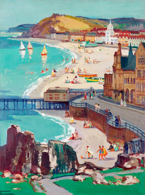 Aberystwyth, Oil on canvas, by Leonard Richmond, c.1954