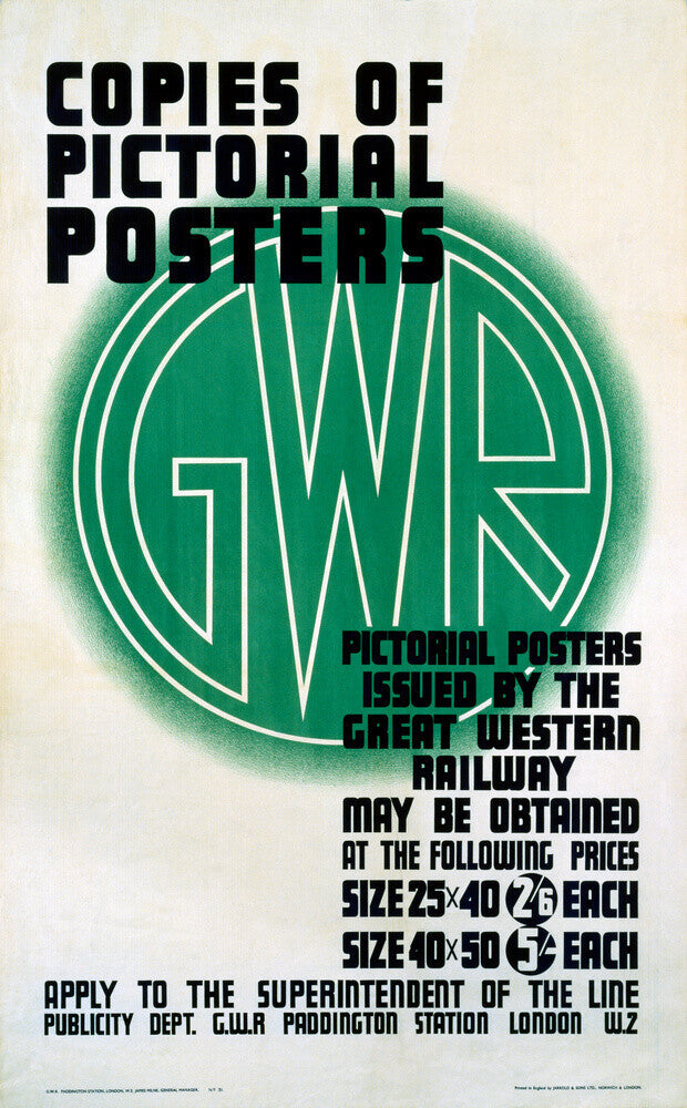 ‘Copies of Pictorial Posters’, GWR poster, 19231947 Science