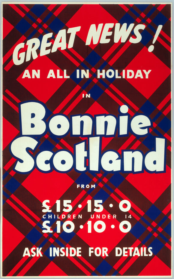 'Great News! An All in Holiday in Bonnie Scotland', BR poster, c 1950s