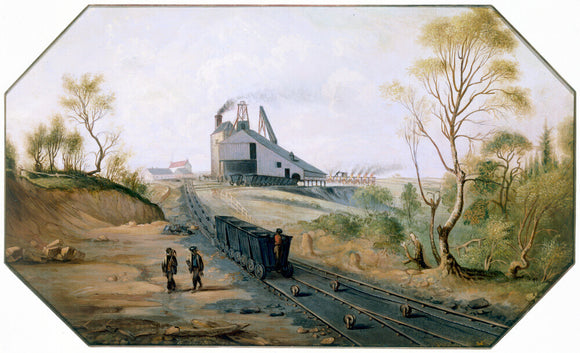 Colliery and wagonway, Northumberland and Durham coalfield, c 1845.