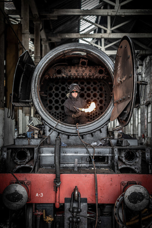 The iconic Flying Scotsman undergoing overhaul at East Lancashire Railway, Bury.