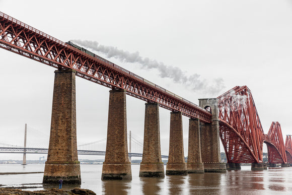 Flying Scotsman crossing the Forth Bridge on 8th October 2023.